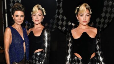 Florence Pugh and Lisa Rinna are sass personified in metallic armours at Harris Reed fashion show