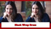 Himanshi Khurana Excels In Beauty And Grace In This Black Wrap Dress