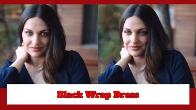 Himanshi Khurana Excels In Beauty And Grace In This Black Wrap Dress