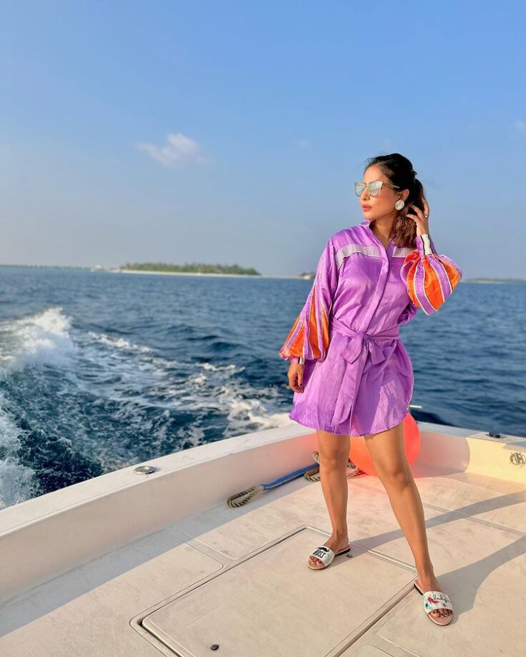 Hina Khan's lavender vibes in Maldives is quintessential vogue goals 773610