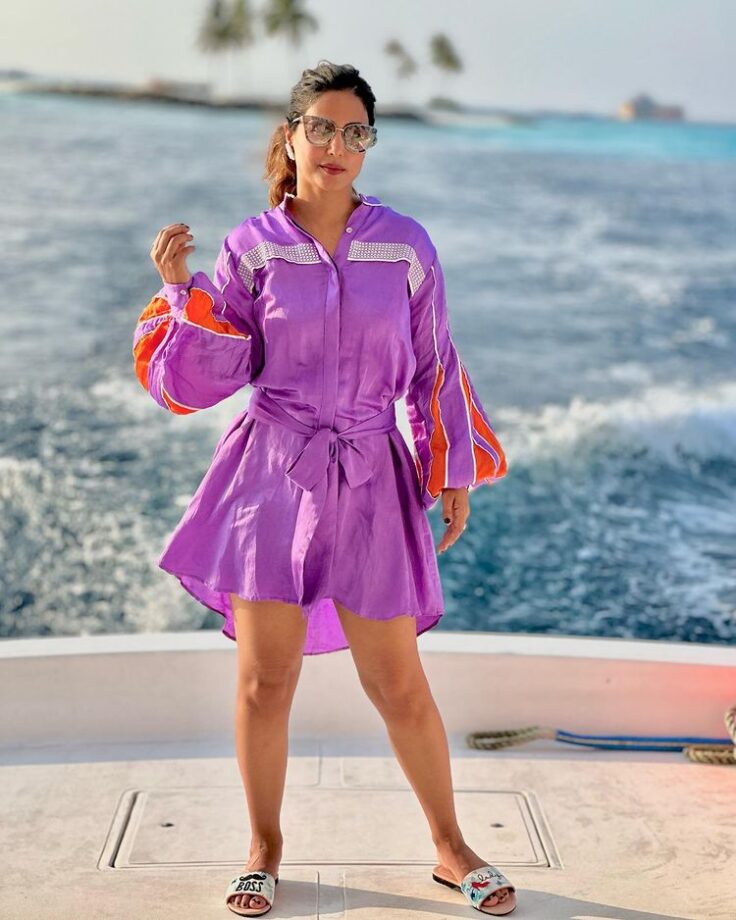 Hina Khan's lavender vibes in Maldives is quintessential vogue goals 773613