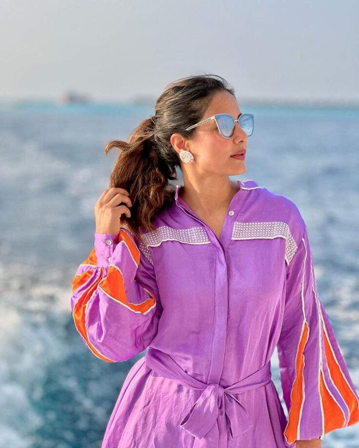 Hina Khan's lavender vibes in Maldives is quintessential vogue goals 773614