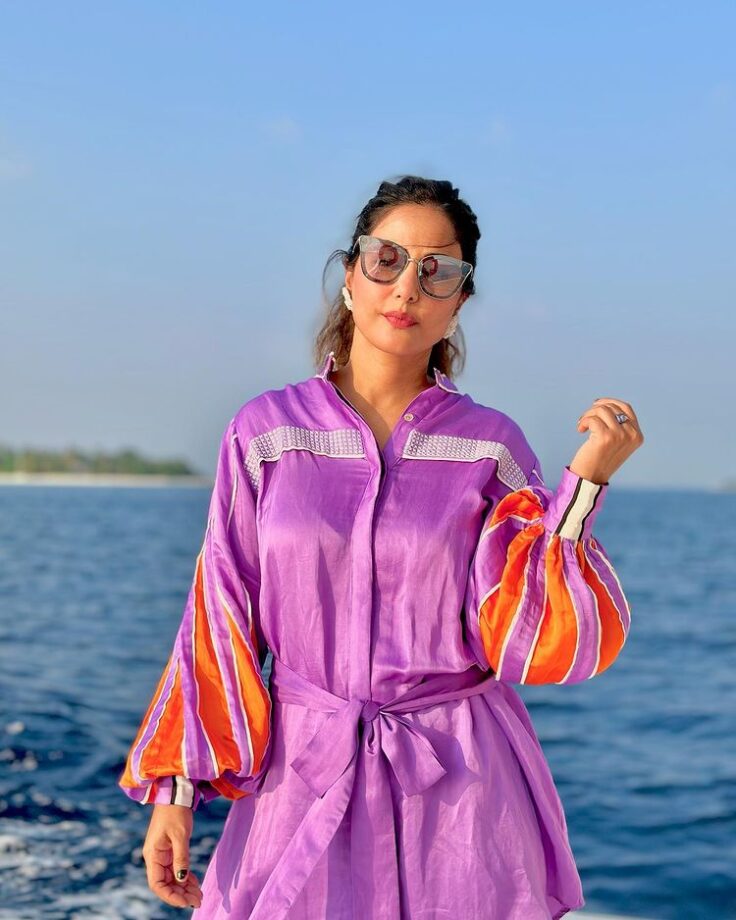 Hina Khan's lavender vibes in Maldives is quintessential vogue goals 773615