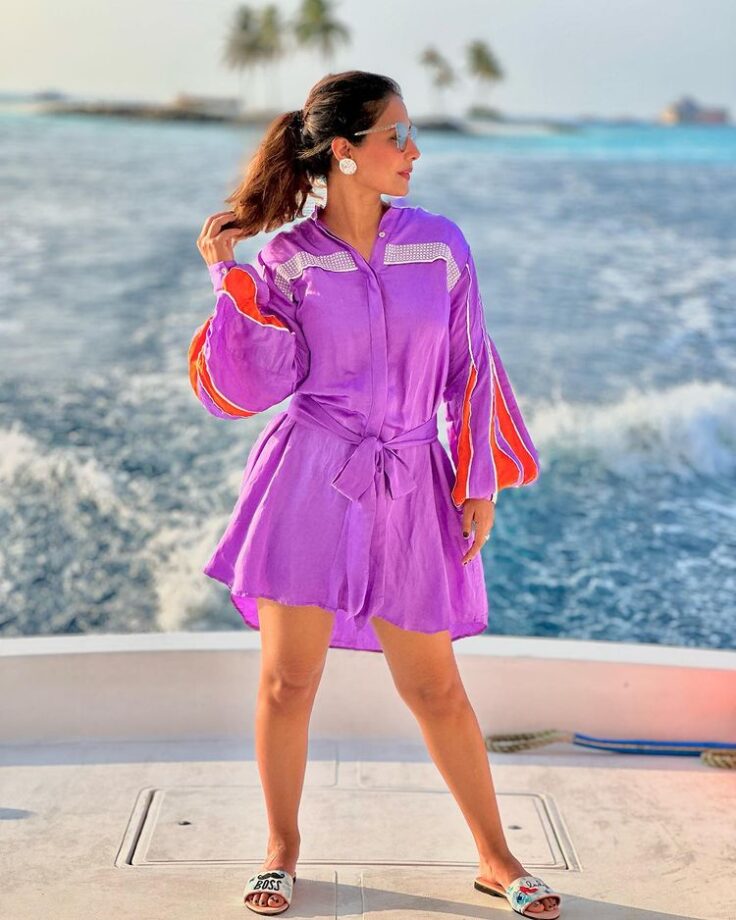 Hina Khan's lavender vibes in Maldives is quintessential vogue goals 773616