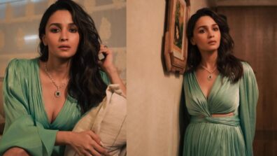 Hotness Alert: Alia Bhatt Looks Sizzling In A Green Side-Slit Georgette Gown