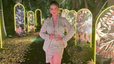 Hotness Alert: Bhojpuri Sizzler Akshara Singh Looks Hot In Silver Shimmery Mini Dress with Jacket Outfit