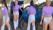 Hotness Alert: Urfi Javed Flaunts Her Waistline In Purple Crop Top With White Cut-Out Denim, Watch!