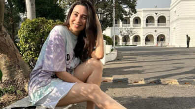 In Pics: Karisma Kapoor Flaunts Her Toned Legs In A Tie Dye T-shirt And White Shorts