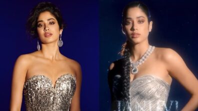 Janhvi Kapoor is a sight to behold in silver strapless shimmery outfit, check out