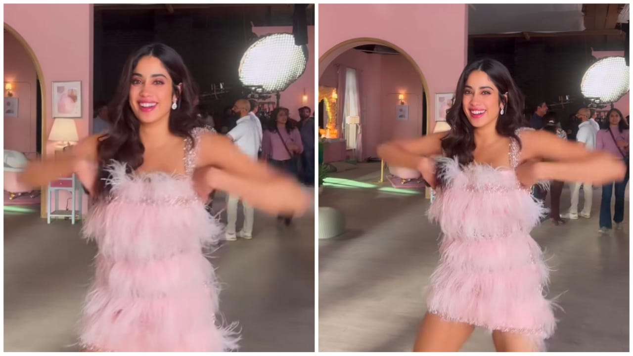 Janhvi Kapoor Wins Hearts Over Social Media With Her Chicken Dance In Pink Feather Dress - Watch 767416