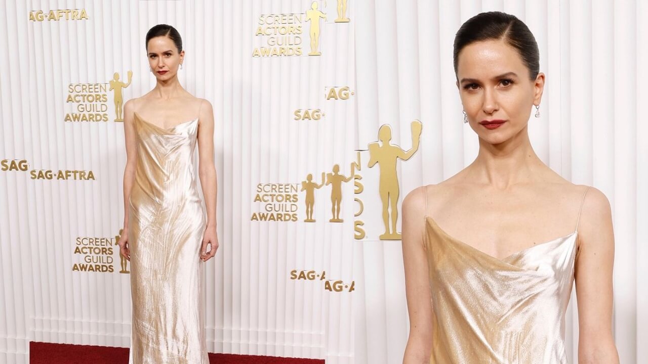 Katherine Waterston signifies vintage glam in sheer golden maxi dress at SAG Awards, see pics 777888