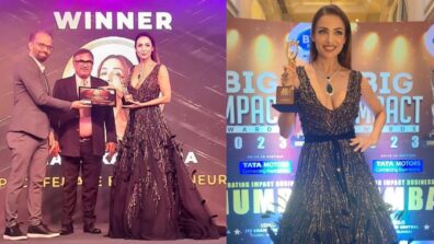 Malaika Arora Looks Sizzling Hot In A Black Shimmery Gown At Big Impact Awards