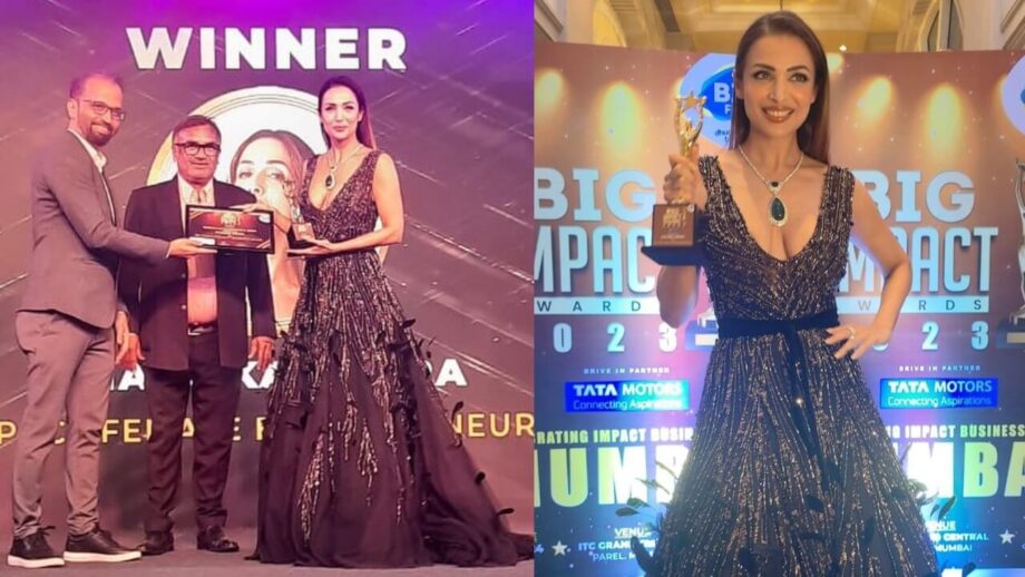 Malaika Arora Looks Sizzling Hot In A Black Shimmery Gown At Big Impact Awards 777219