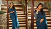 Malavika Mohanan Exudes Elegance In A Dark Blue Organza Floral Embroidered Saree, See Pics