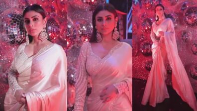 Mouni Roy makes a case for embellished white saree, see video