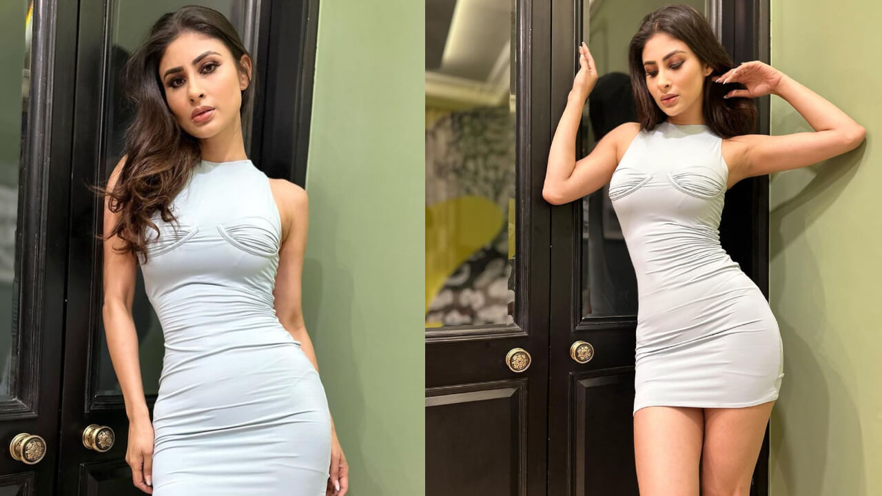 Mouni Roy Spreads Glamour In White Mock Neck Mini-dress, See Pics 770284