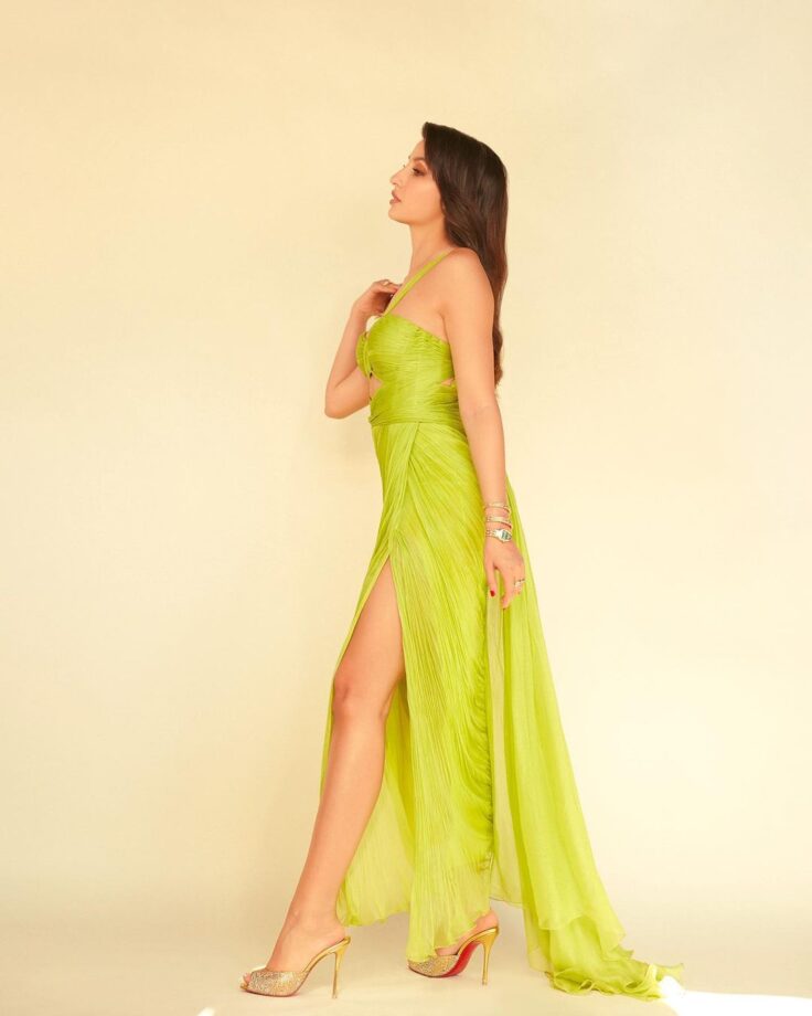 Nora Fatehi keeps it rare and ravishing in one shoulder green gown 771192