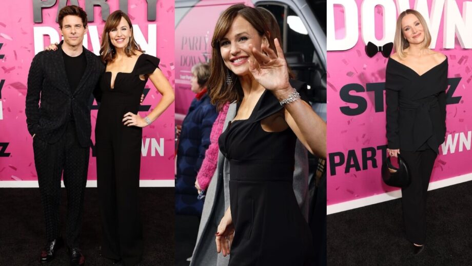 Party Down S3 Premiere: Jennifer Garner, James Marsden, and Kristen Bell all twin in black, see pics 776866