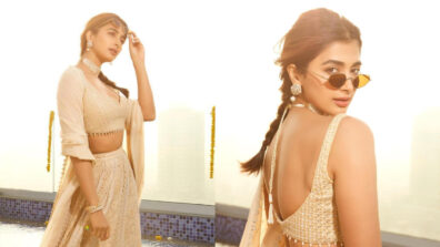 Pooja Hegde Redefines Breezy Ethnic Style In A Cream Embroidered Lehenga Set