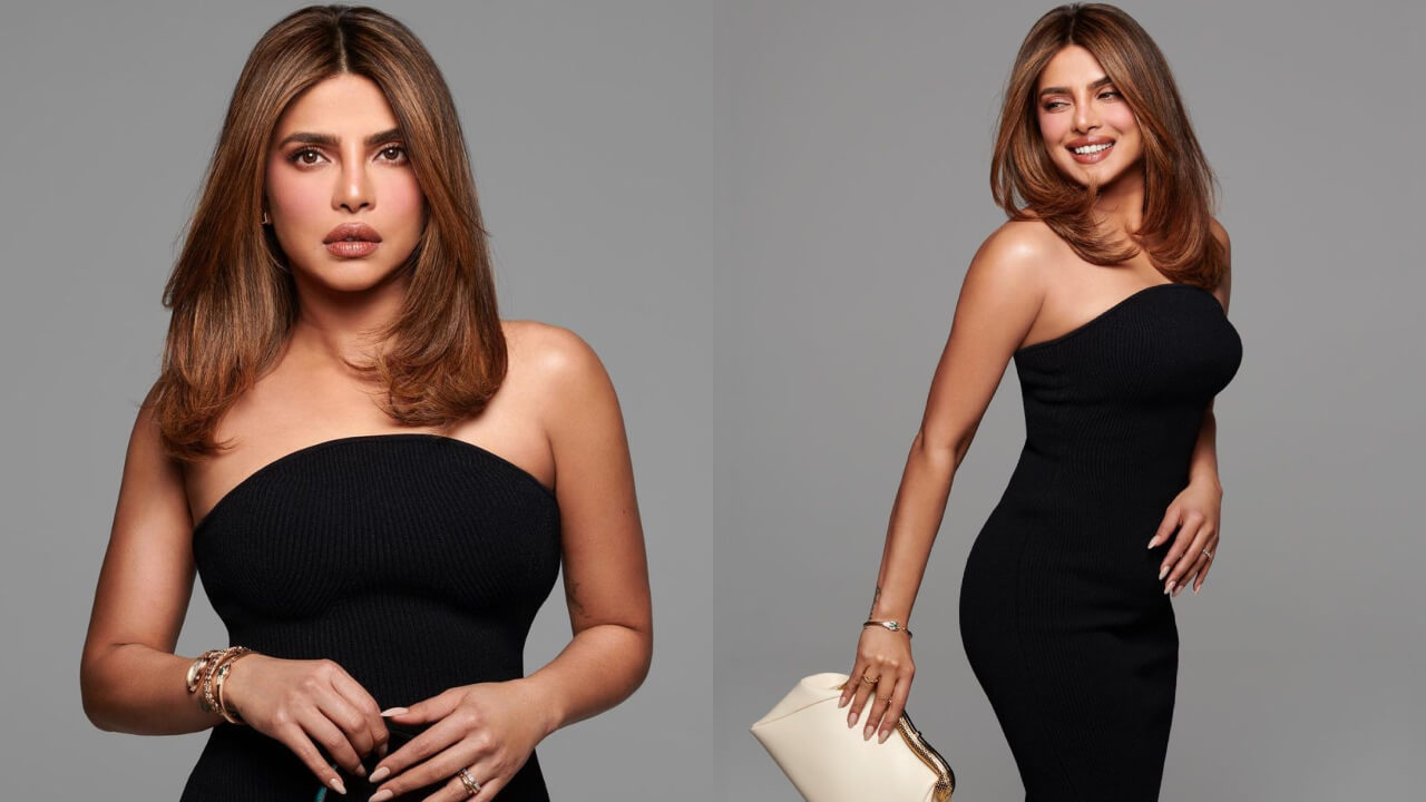 Priyanka Chopra Looking Drop-dead Gorgeous In Black Strapless Bodycon Dress, See Pics 770172