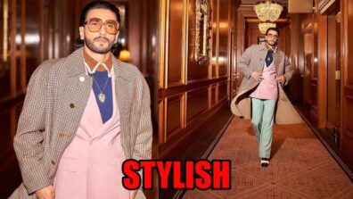 Ranveer Singh Makes A Stylish Appearance In Pink Blazer And Checkered Overcoat