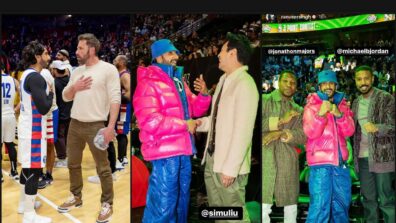 Ranveer Singh poses with Michael Jordan and Jonathon Majors, spotted chilling with Ben Affleck, Simu Liu and others