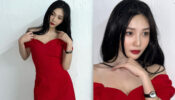 Red Velvet’s Joy Shows Her Fashion Game In A Red Off-Shoulder Mini Dress, See Pics