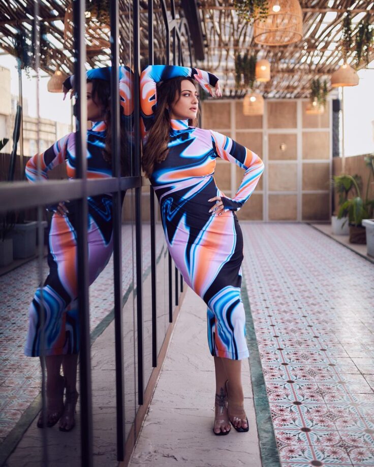 Sonakshi Sinha's 'warped' slit bodycon dress with turtle neck is vogue goals 772648