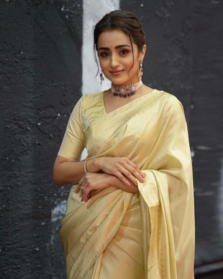 Trisha Krishnan's gorgeous off-white silk saree swag is wow 766399