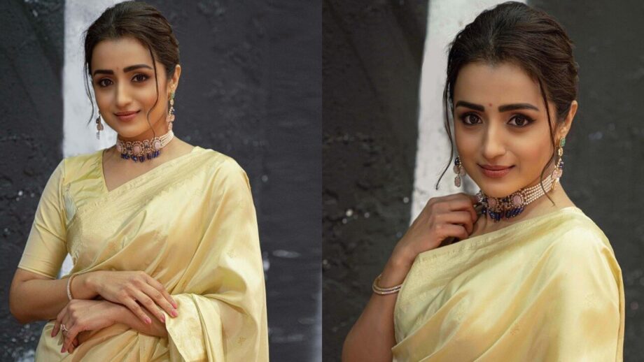 Trisha Krishnan's gorgeous off-white silk saree swag is wow 766395