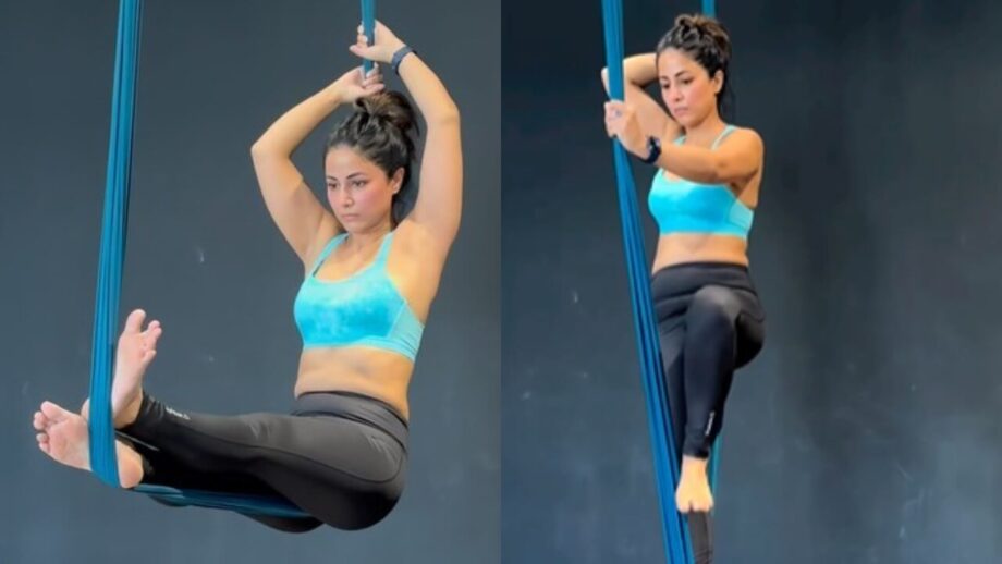 Viral Video: Hina Khan pulls off incredible stunt in bralette and yoga pants, check out 769426