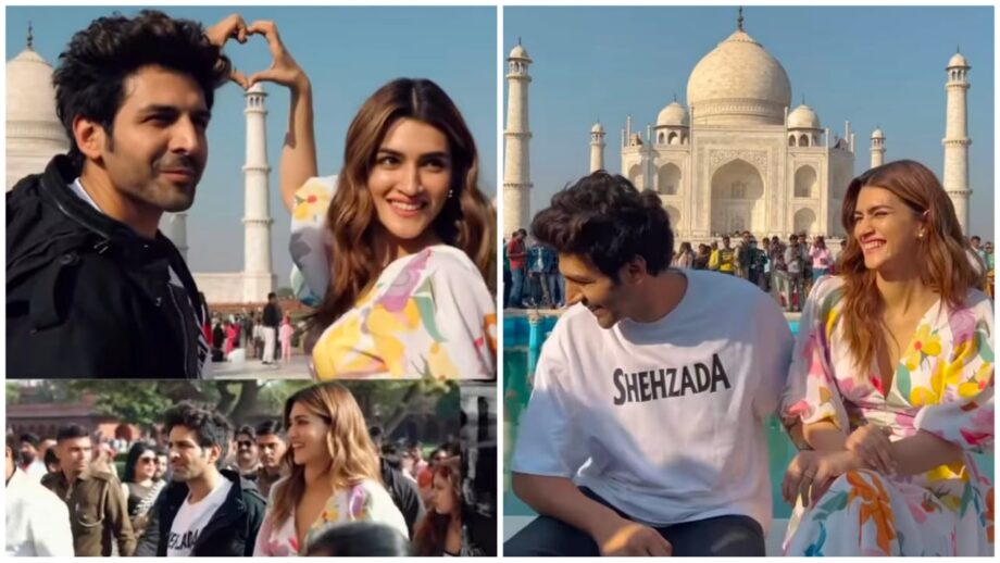 Watch: Kartik Aaryan And Kriti Sanon Promote 'Shehzada' Movie At Taj Mahal 769724