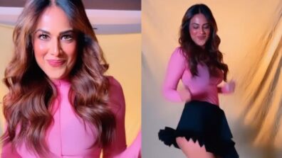 Watch: Nia Sharma turns her sass on in pink body skimming top and mini skirt