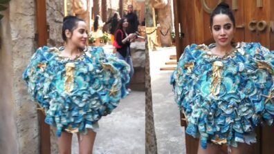 Watch: Urfi Javed turns into stylish blue ostrich