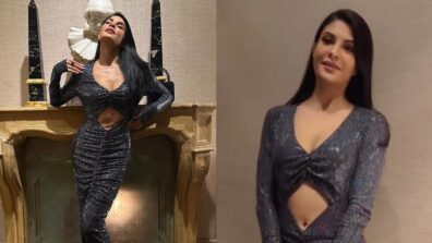 Jacqueline Fernandez outshines in cutout sequinned silver bodycon