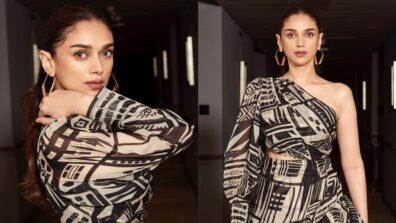 Aditi Rao Hydari looks preppy in abstract ruffled mini dress