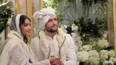 Alanna Panday says ‘no’ to traditional red, rocks ivory chikankari lehenga during wedding with Ivor McCray