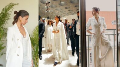 Check out Alia Bhatt appearing in white blazer outfits, have a look.