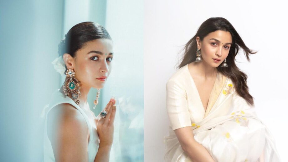 Alia Bhatt's Quintessential Beauty In White Sarees 778746