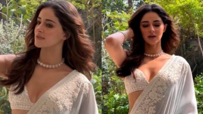 Ananya Panday decks up in embellished silk saree for cousin Alanna Panday’s wedding