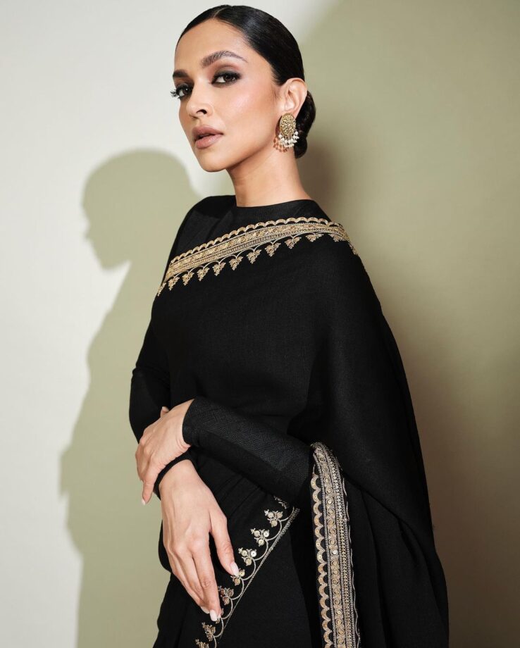 Deepika Padukone is epitome of grace in a black Sabyasachi saree, see pics - 0