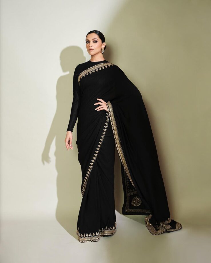 Deepika Padukone is epitome of grace in a black Sabyasachi saree, see pics - 1