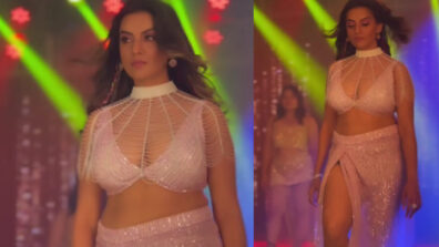 Bhojpuri babe Akshara Singh performs on viral trend, looks dazzling in deep-neck silver shimmery outfit