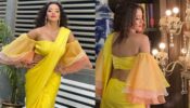 Bhojpuri diva Monalisa is feeling ‘yellow’, looks super sensuous in deep-neck saree flaunting curves