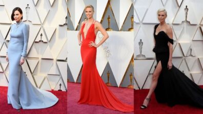 Charlize Theron Takes A Dramatic Fashion Turn In Monotone Train Gowns At Red Carpet