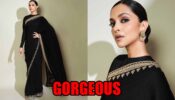 Deepika Padukone is epitome of grace in a black Sabyasachi saree, see pics