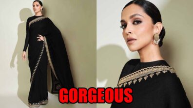 Deepika Padukone is epitome of grace in a black Sabyasachi saree, see pics