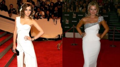 Fashion Face-Off: Emma Watson Vs. Margot Robbie, Who Looks Stunning In A White One-Shoulder Gown?