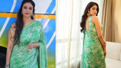 Fashion Face-Off: Janhvi Kapoor Or Tabu; Who Looks Stunning In Green Floral Printed Saree?