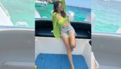 Hansika Motwani in green crop top and distressed denim shorts is quintessential water baby